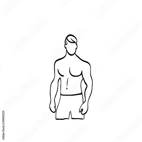 Muscle man - Bodybuilder. Vector illustration