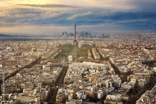 Photography paris city in France by sunset