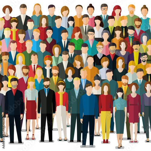 The crowd of abstract people.