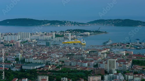 Timelapse of Toulon in a summer evening