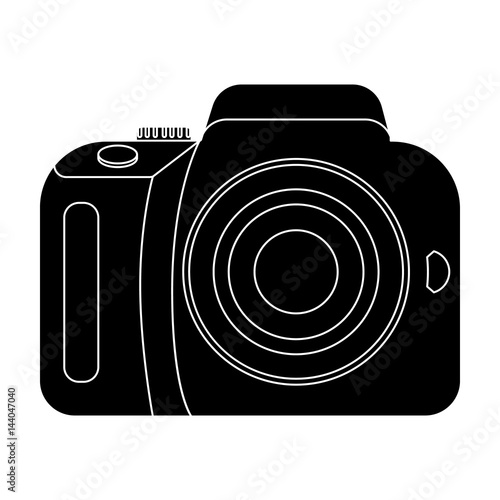Camera detective. Camera, for shooting the scene, and to commit murder.Detective single icon in blake style vector symbol stock illustration.