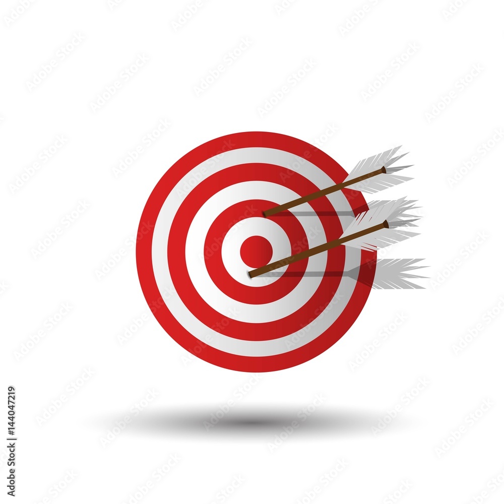 Darts Hitting A Target, Vector illustration