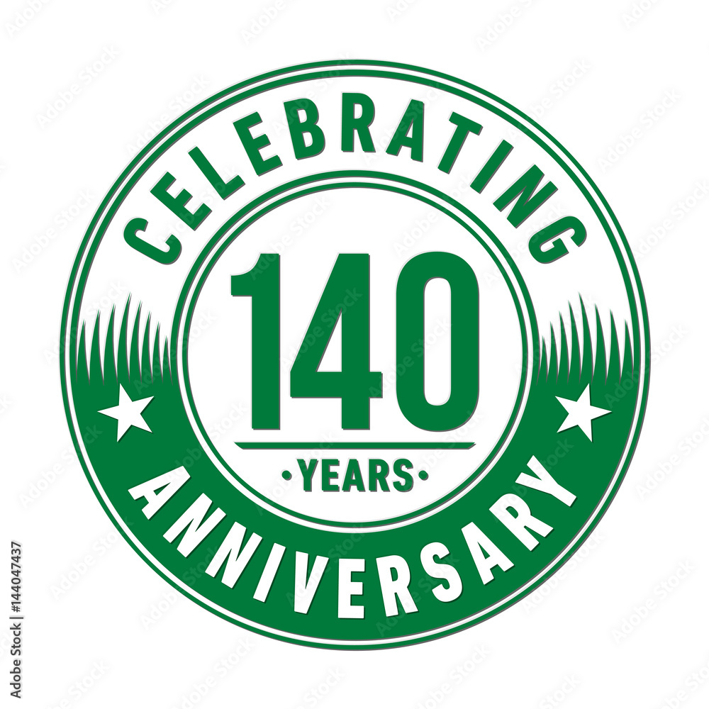140 years anniversary logo template. Vector and illustration. 140 years anniversary logo template. Vector and illustration.