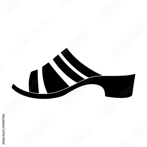 Brown leather women summer heels. Shoes for walking in the Park .Different shoes single icon in black style vector symbol stock illustration.