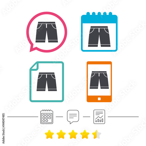 Men's Bermuda shorts sign icon. Clothing symbol.
