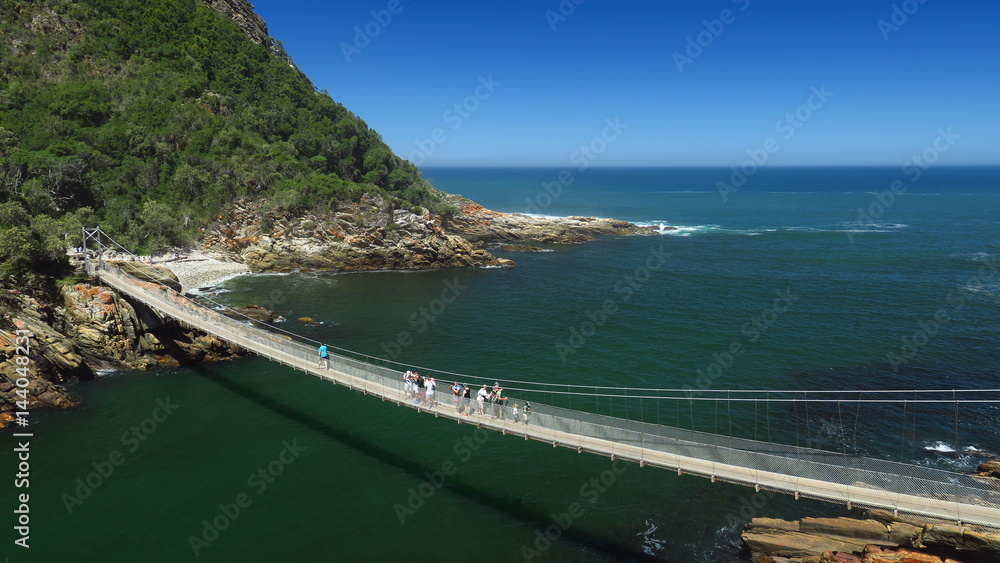 Storms River Mouth, Suspension Bridge im Tsitsikamma Park, Südafrika