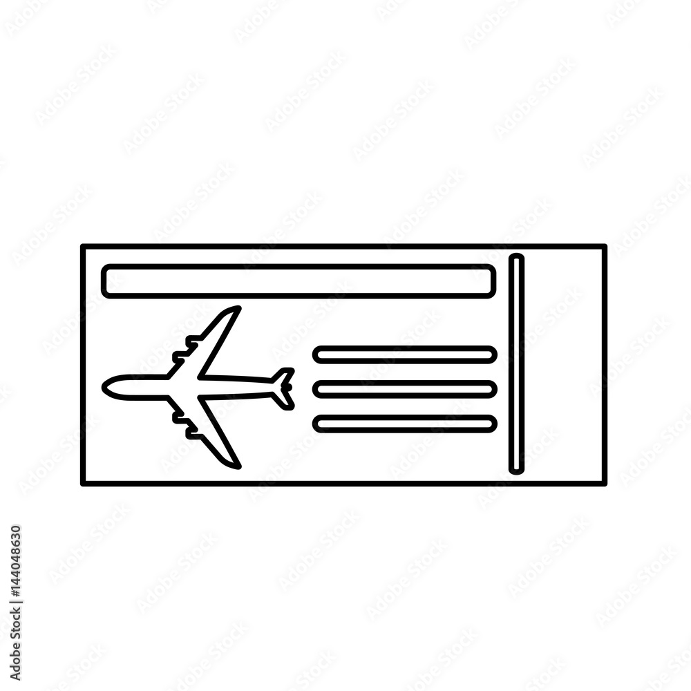 Boarding pass icon. Aircraft boarding ticket with plane picture. Vector Illustration Boarding pass icon. Aircraft boarding ticket with plane picture. Vector Illustration