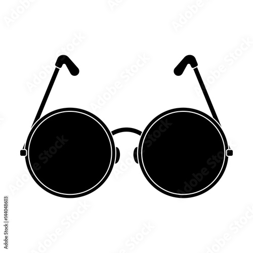 Round glasses in a pink frame.Hippy single icon in black style vector symbol stock illustration web.
