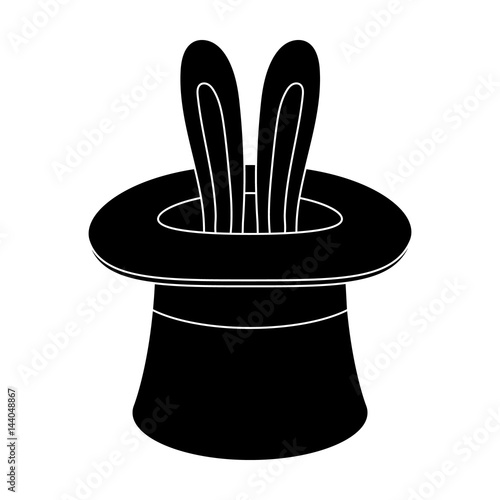 Ears of a hare in a hat. Foci.Party and parties single icon in black style vector symbol stock illustration.