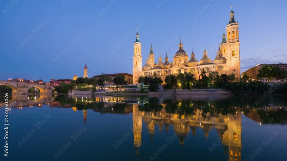 Timelapse of Zaragoza in a summer sunset Timelapse of Zaragoza in a summer sunset