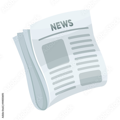 Newspaper, news.Paper, for the cover of a detective who is investigating the case.Detective single icon in cartoon style vector symbol stock illustration.