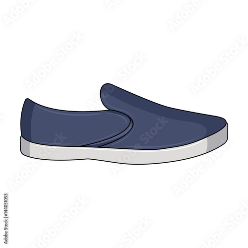 Blue men summer espadrilles . Summer comfortable shoes on the bare feet for everyday wear.Different shoes single icon in cartoon style vector symbol stock illustration.