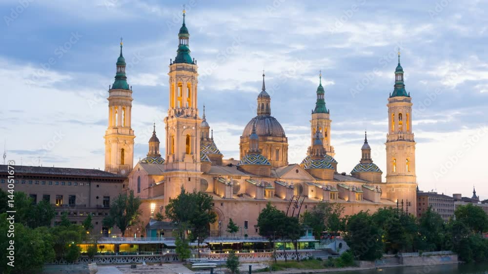 Timelapse of Zaragoza at sunset time Timelapse of Zaragoza at sunset time