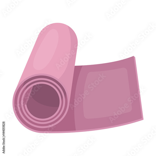 Pink soft Mat for the warm up before training.Gym And Workout single icon in cartoon style vector symbol stock illustration.