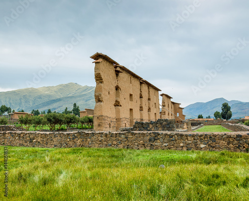 Ruin of the Temple of Wiraqocha Raqchi. Temple of Viraqocha at Chacha - Peru, South America photo