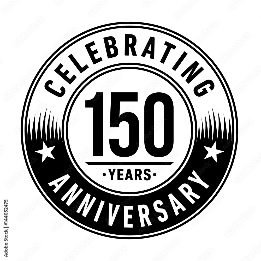 150 years anniversary logo template. Vector and illustration. 