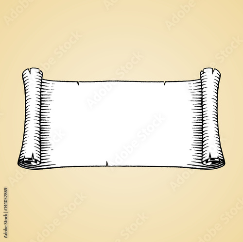 Ink Sketch of an Old Banner with White Fill