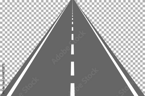 Road, street with asphalt. Highway. Way for transport. Isolated.Speedway.Vector illustration.
