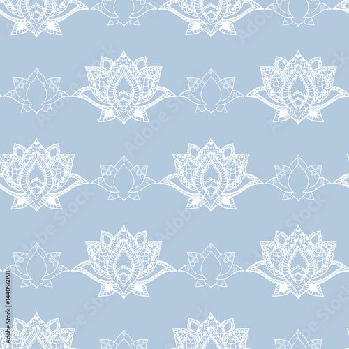 Lotus seamless pattern. Floral background. Oriental ornament.