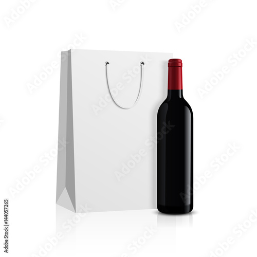 Mockup wine bottle. vector design.