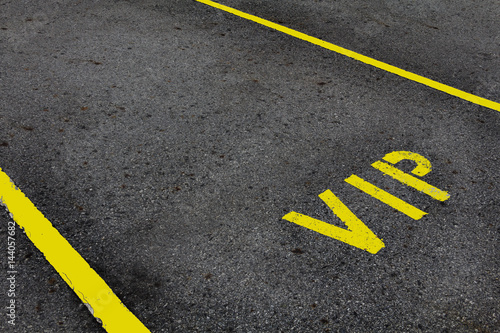 VIP service symbol with a first class reserved parking with a blank area for text.
