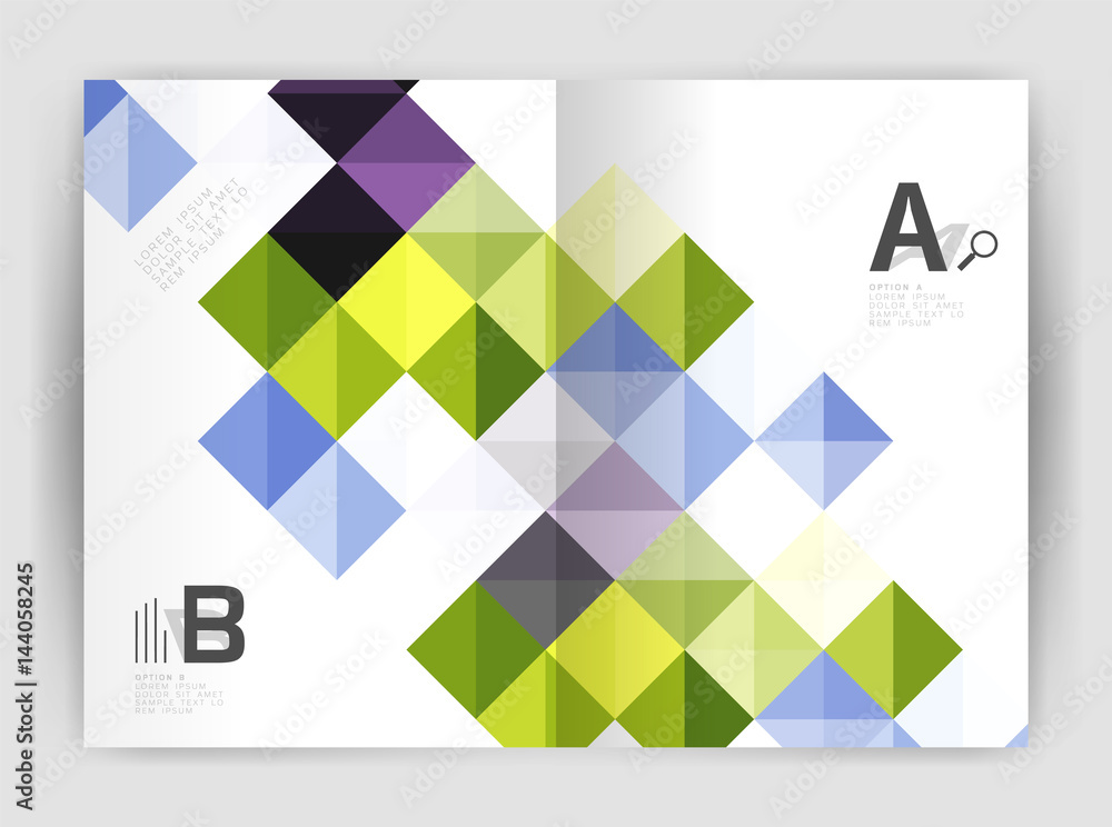 Modern minimalistic geometrical square business leaflet template Modern minimalistic geometrical square business leaflet template