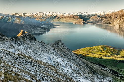 Lake Hawea from Isthmus Peak track, Wanaka, New Zealand