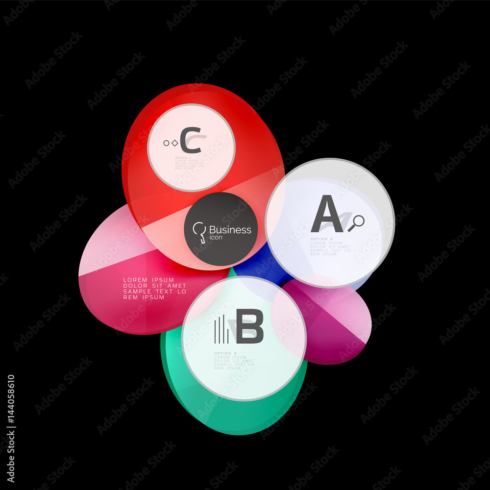 Glossy glass circle banner design template Glossy glass circle banner design template