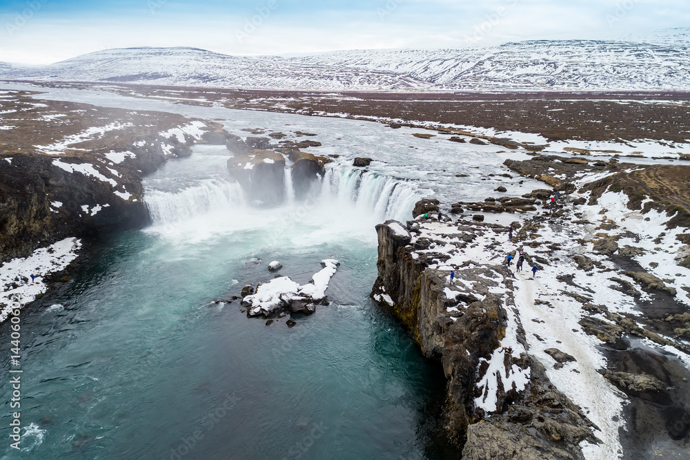 Famous Godafoss waterfall, north of the island Famous Godafoss waterfall, north of the island