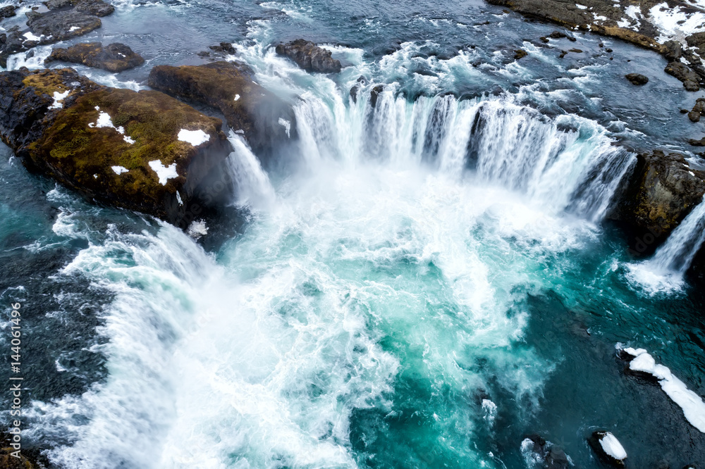 Famous Godafoss waterfall, north of the island Famous Godafoss waterfall, north of the island