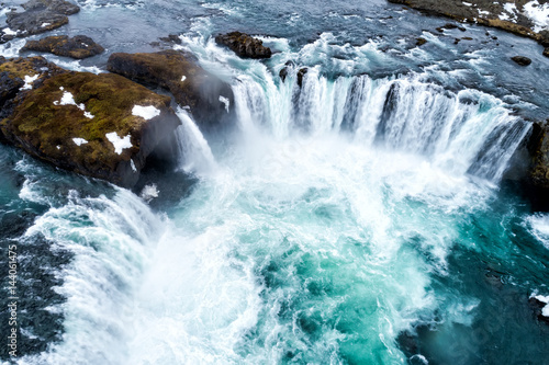 Famous Godafoss waterfall, north of the island