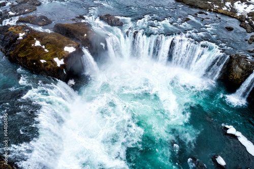 Famous Godafoss waterfall, north of the island