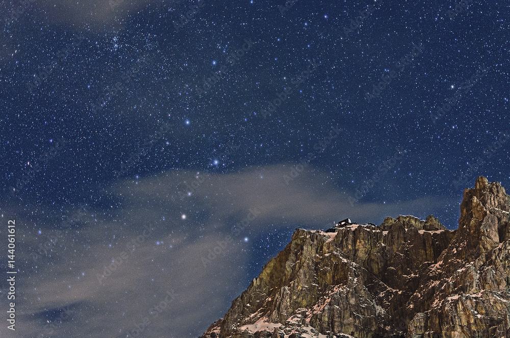 Scenic view of mountain against starry sky at night Scenic view of mountain against starry sky at night