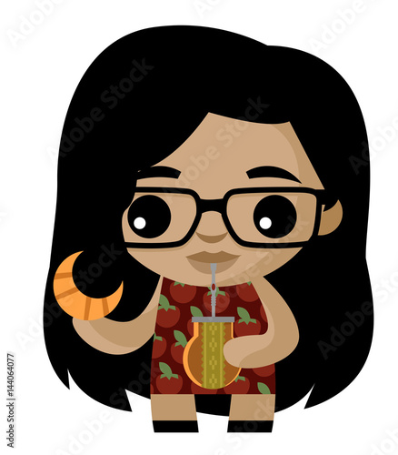 happy cute latina girl drinking yerba mate