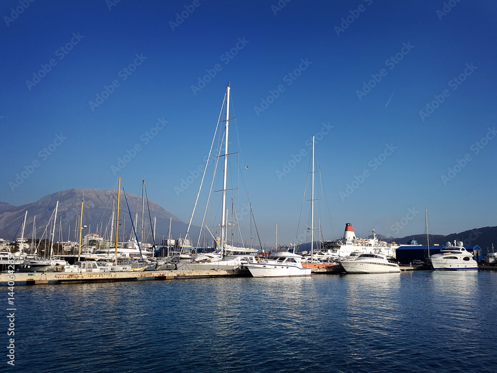 Yachts in the marina on a sunny day