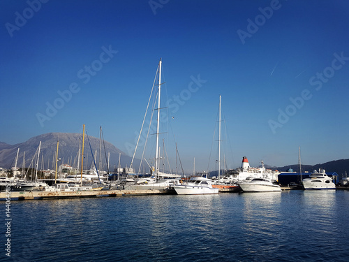 Yachts in the marina on a sunny day