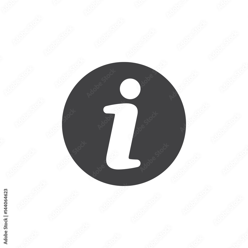 Info flat icon. Round simple button, circular vector sign. Flat style design Info flat icon. Round simple button, circular vector sign. Flat style design
