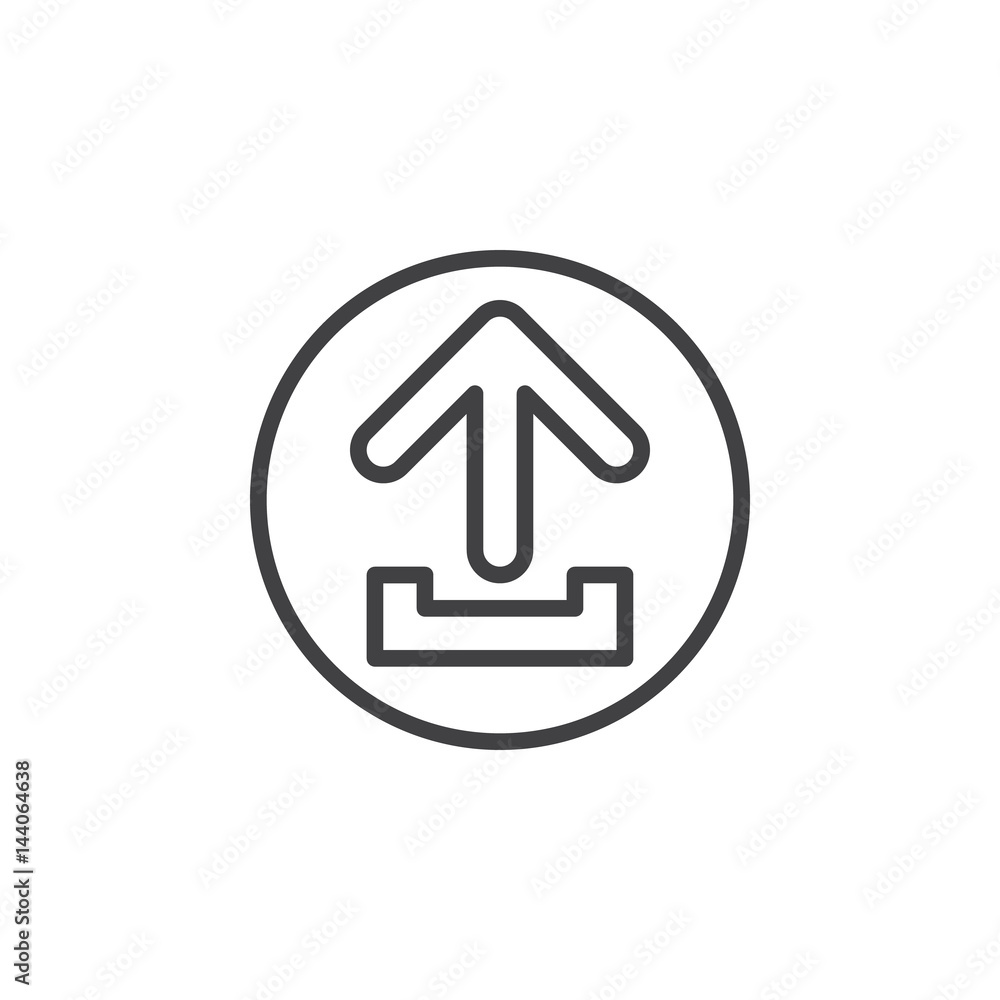 Upload circular line icon. Round simple sign. Flat style vector symbol Upload circular line icon. Round simple sign. Flat style vector symbol