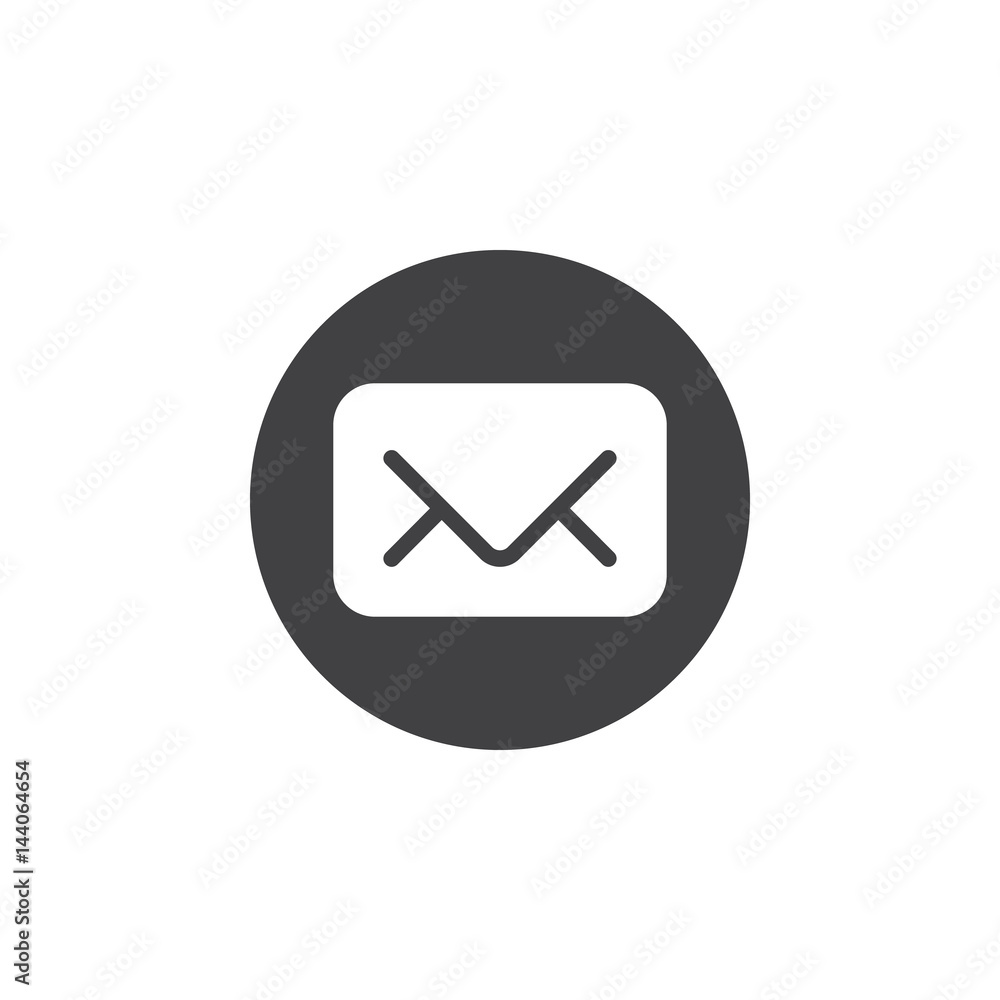 Message flat icon. Round simple button, circular vector sign. Flat style design Message flat icon. Round simple button, circular vector sign. Flat style design