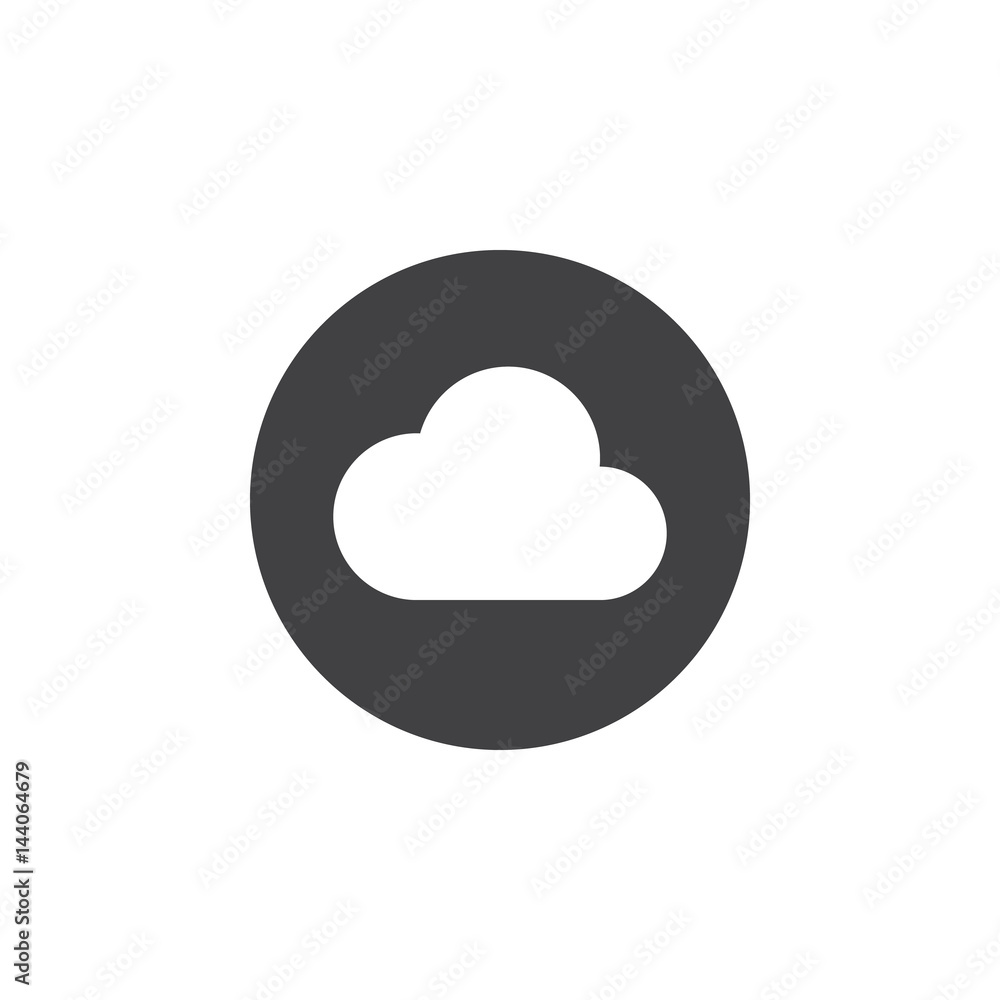 Cloud flat icon. Round simple button, circular vector sign. Flat style design Cloud flat icon. Round simple button, circular vector sign. Flat style design