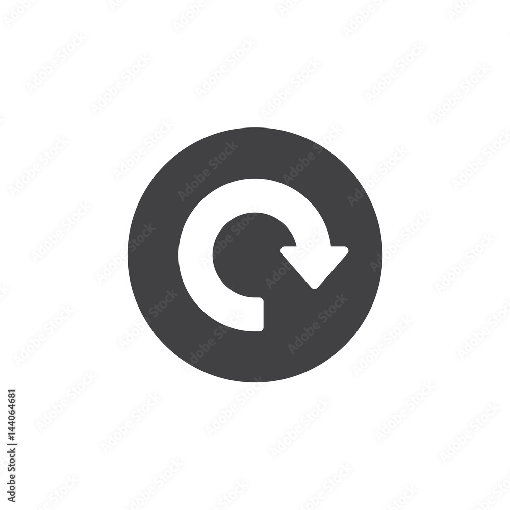 Reload, arrow around flat icon. Round simple button, circular vector sign. Flat style design Reload, arrow around flat icon. Round simple button, circular vector sign. Flat style design