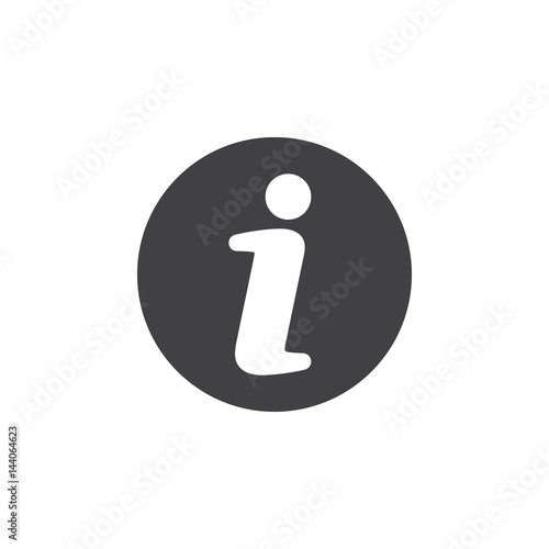 Info flat icon. Round simple button, circular vector sign. Flat style design