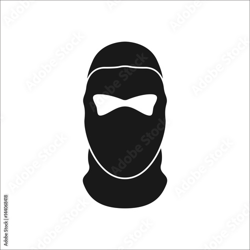 Balaclava mask simple silhouette icon on background