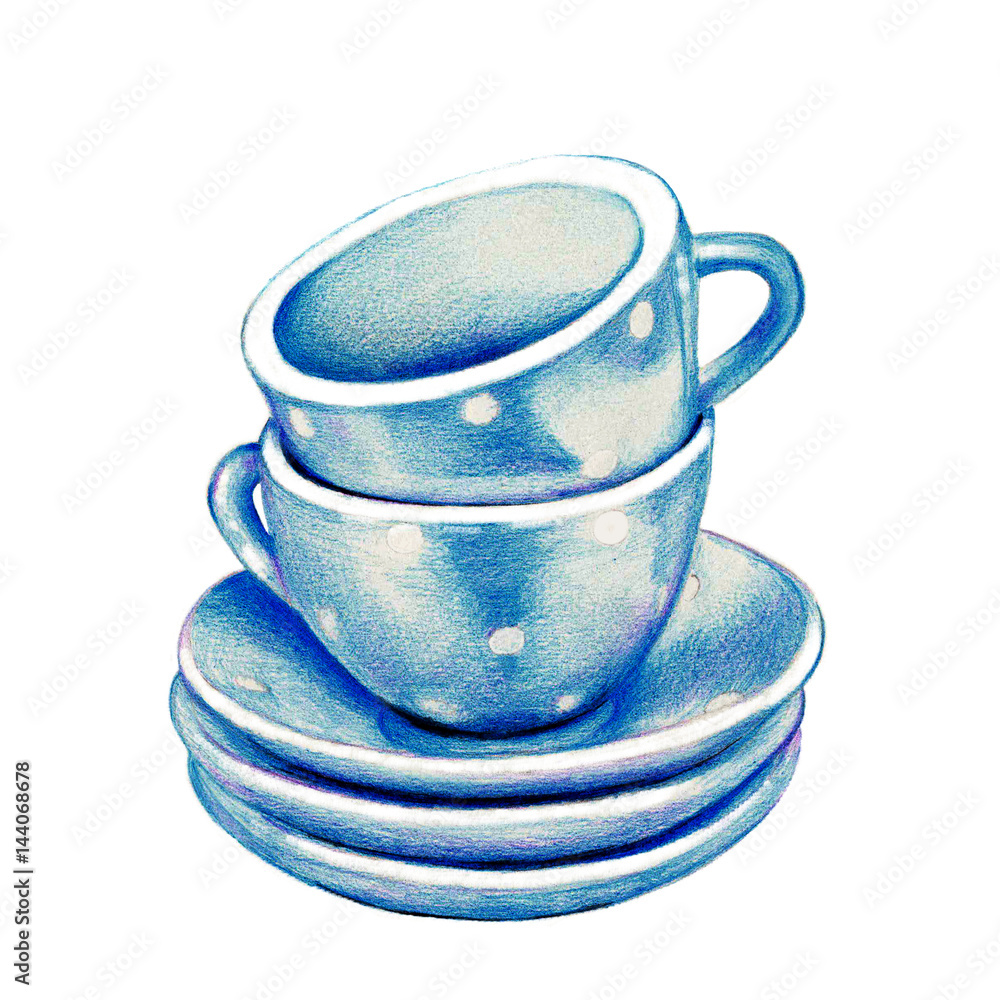 tea cups drawing