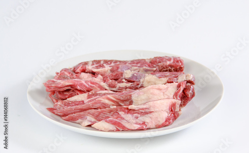 Beef ribs isolated on white background 