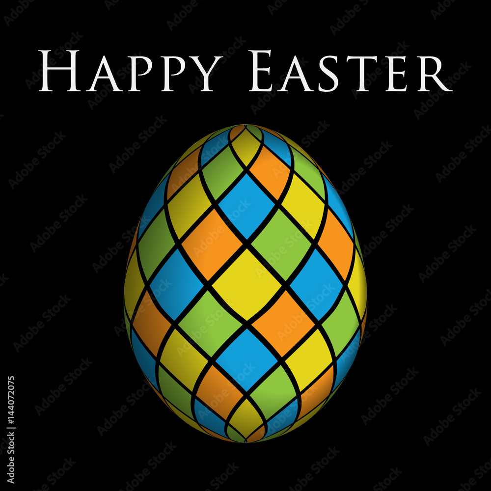 greeting card - colored Easter egg with text