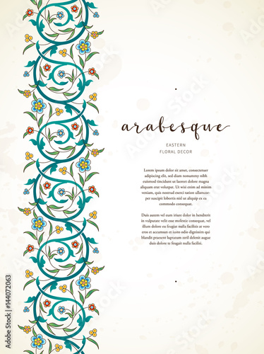 Vector vintage card in Eastern style.