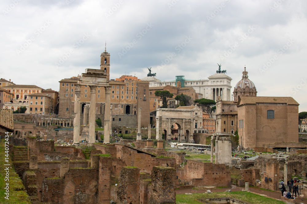 remains of the old city forum romanum rome, important landmark rome