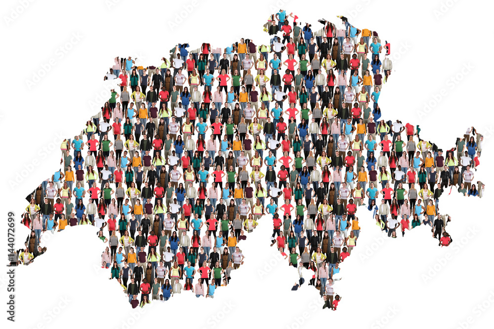 Schweiz Karte Leute Menschen People Gruppe Menschengruppe ...