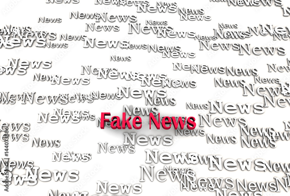 abstract fake news on white background 3D rendering